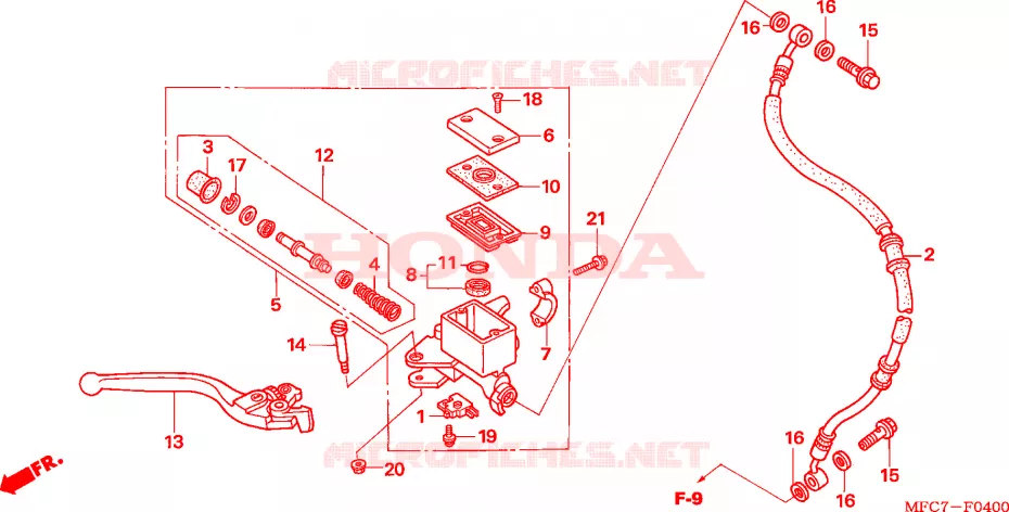 MAITRE CYLINDRE DE FREIN AVANT Honda MOTO 650 FMX 2006  FMX6506