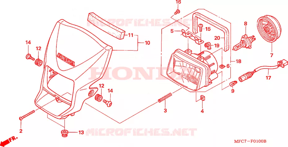 PHARE Honda MOTO 650 FMX 2006  FMX6506