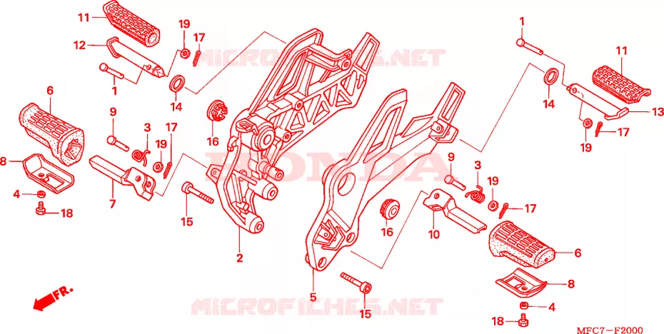 REPOSE PIED Honda MOTO 650 FMX 2005  FMX6505_F
