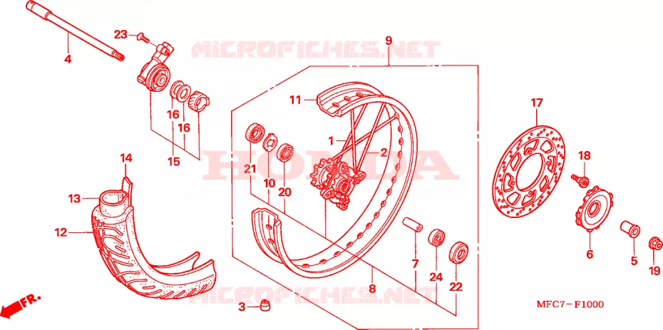 ROUE AVANT Honda MOTO 650 FMX 2005  FMX6505_F