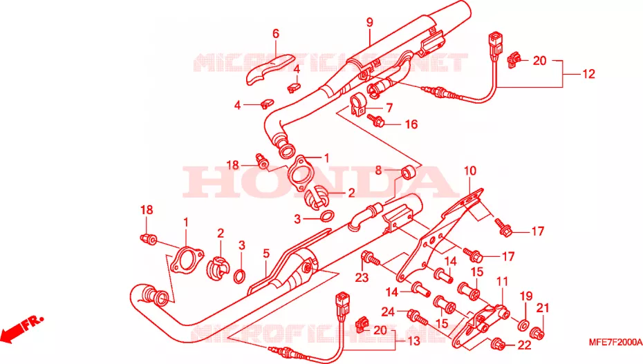 SILENCIEUX D'ECHAPPEMENT Honda MOTO 750 SHADOW 2008  VT750C28