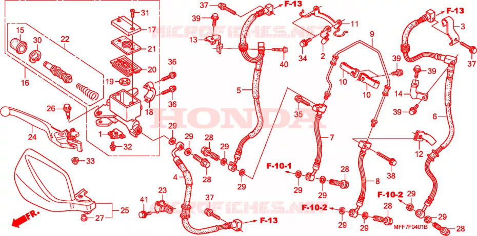 MAITRE-CYLINDRE FREIN AV.(ABS) Honda MOTO 700 TRANSALP 2009  XL700VA9