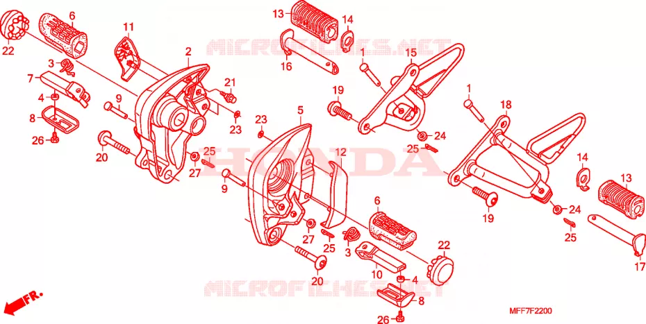 REPOSE PIED Honda MOTO 700 TRANSALP 2008  XL700V8