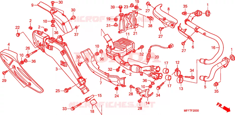 SILENCIEUX D'ECHAPPEMENT Honda MOTO 700 TRANSALP 2008  XL700V8