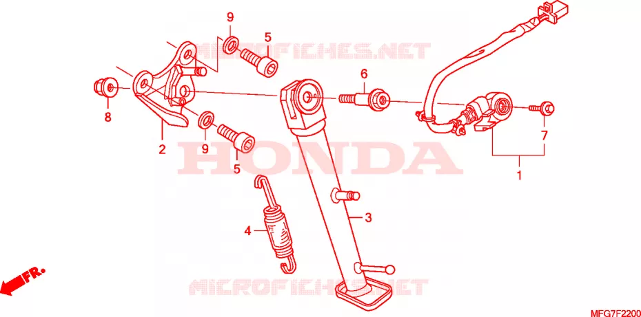 BEQUILLE Honda MOTO 600 HORNET 2007  CB600FA7