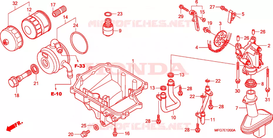 CARTER - POMPE - FILTRE A HUILE Honda MOTO 600 HORNET 2007  CB600F7