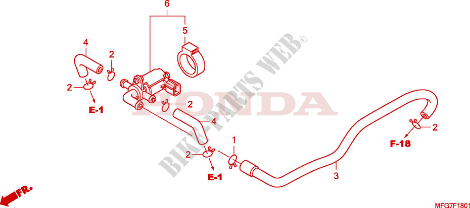 COMMANDE INJECTION D'AIR SOUPAPE pour Honda CB 600 F HORNET de 2008