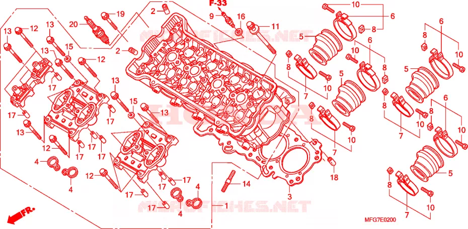 CULASSE Honda MOTO 600 HORNET 2009  CB600FA39