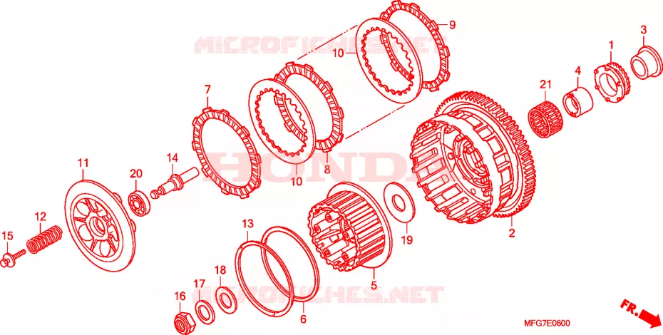 EMBRAYAGE Honda MOTO 600 HORNET 2009  CB600FA39