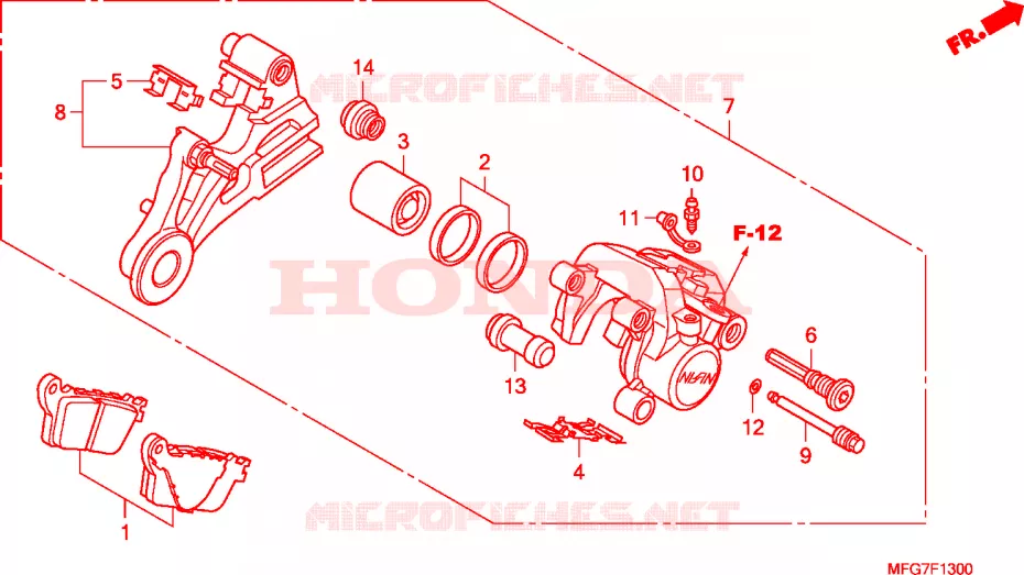 ETRIER DE FREIN ARRIERE  Honda MOTO 600 HORNET 2009  CB600F39