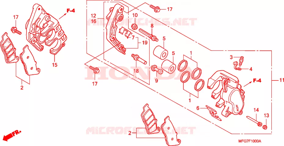 ETRIER DE FREIN AVANT  Honda MOTO 600 HORNET 2008  CB600F8