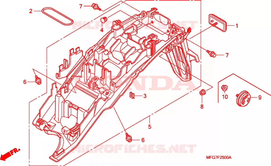 GARDE-BOUE ARRIERE Honda MOTO 600 HORNET 2009  CB600F39