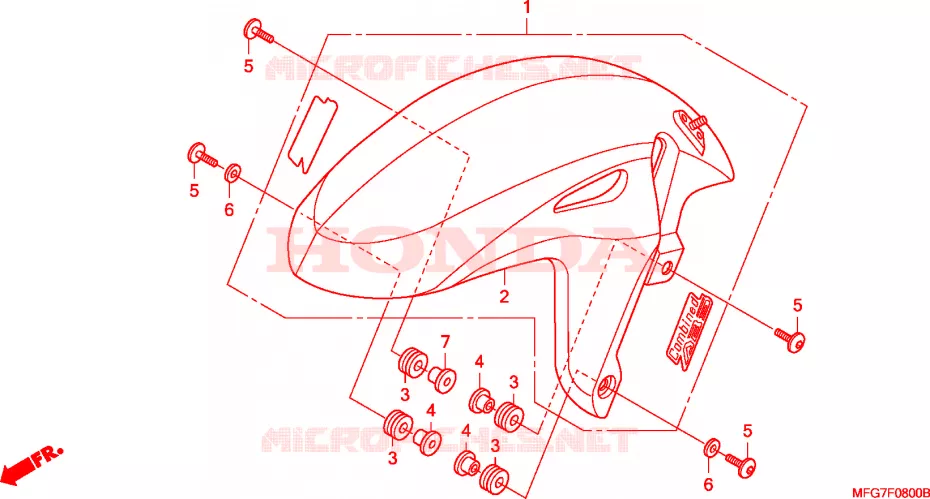 GARDE BOUE AVANT Honda MOTO 600 HORNET 2009  CB600F9