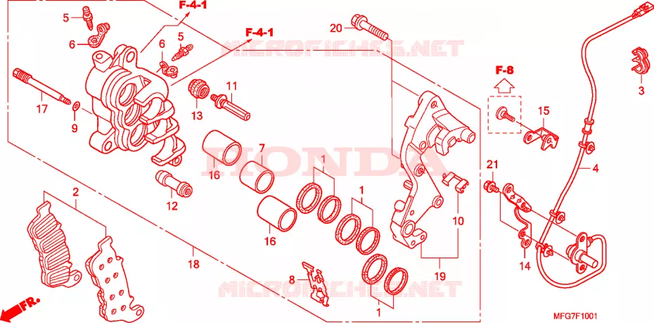 MACHOIRE DE FREIN AVANT D.  Honda MOTO 600 HORNET 2007  CB600FA7