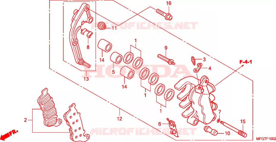 MACHOIRE DE FREIN AVANT G.  Honda MOTO 600 HORNET 2008  CB600FA7