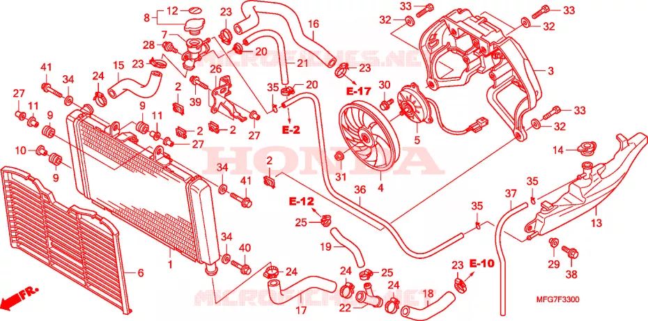 RADIATEUR Honda MOTO 600 HORNET 2008  CB600FA8