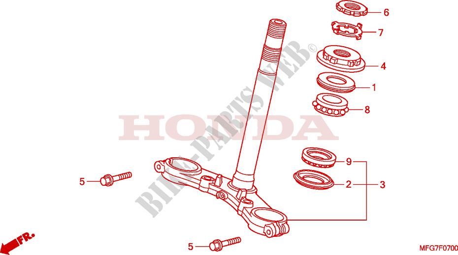 TE DE FOURCHE pour Honda CB 600 F HORNET ABS de 2007