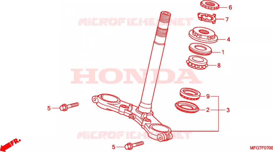 TE DE FOURCHE Honda MOTO 600 HORNET 2009  CB600F39