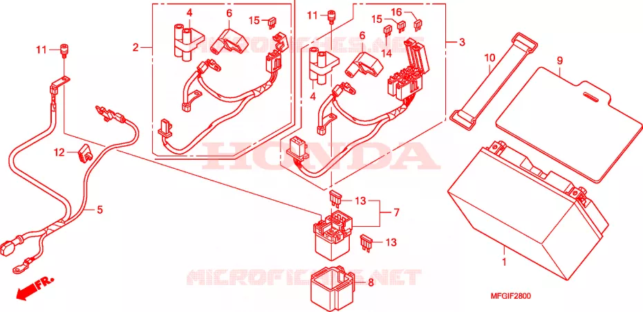 BATTERIE(1) Honda MOTO 600 HORNET 2010  CB600F3A