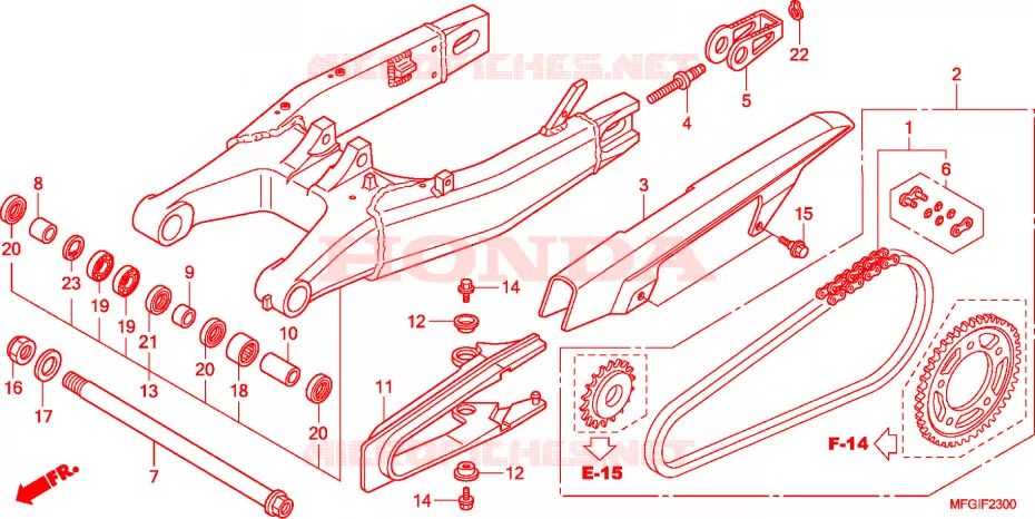 BRAS OSCILLANT Honda MOTO 600 HORNET 2010  CB600FA