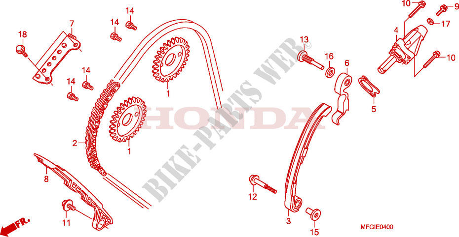 CHAINE DE DISTRIBUTION   TENDEUR pour Honda CB 600 F HORNET STRIPE 34HP de 2010