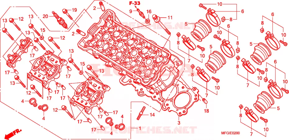 CULASSE Honda MOTO 600 HORNET 2010  CB600FAA