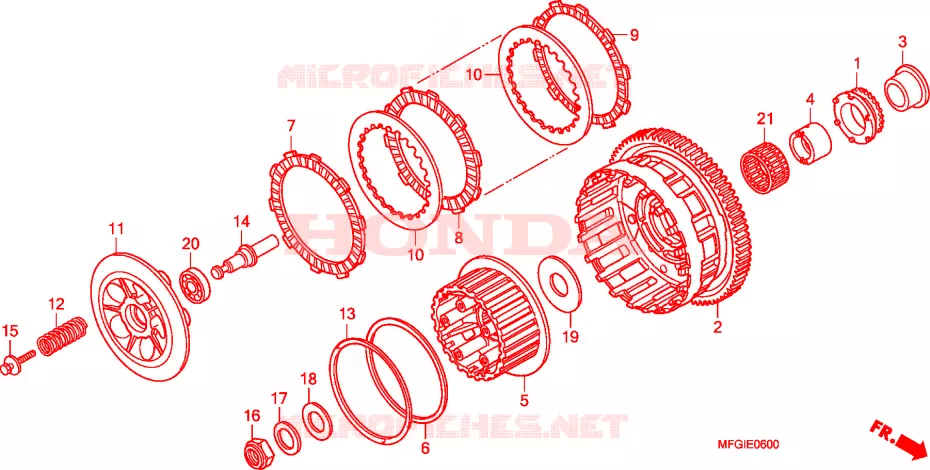 EMBRAYAGE Honda MOTO 600 HORNET 2010  CB600F3A