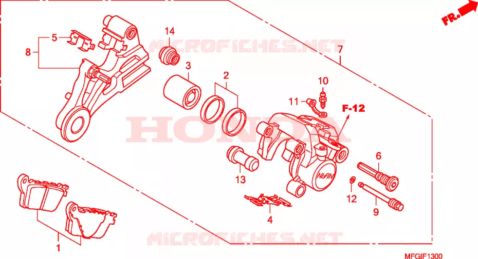 ETRIER DE FREIN ARRIERE(CB600F/F3) Honda MOTO 600 HORNET 2010  CB600F3A