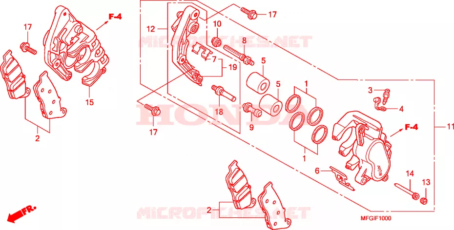 ETRIER DE FREIN AVANT(CB600F/F3) Honda MOTO 600 HORNET 2010  CB600F3A