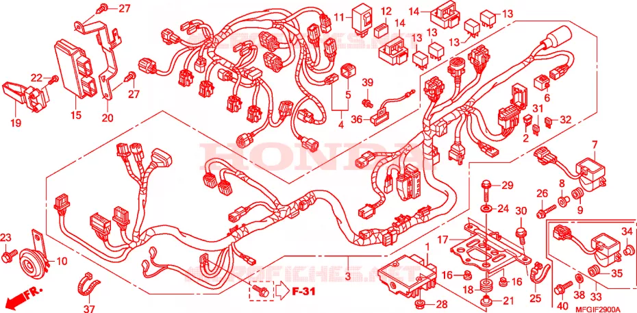 FAISCEAU DES FILS Honda MOTO 600 HORNET 2010  CB600F3A