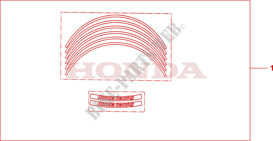 LISERES DE JANTES pour Honda CB 600 F HORNET 34HP de 2010