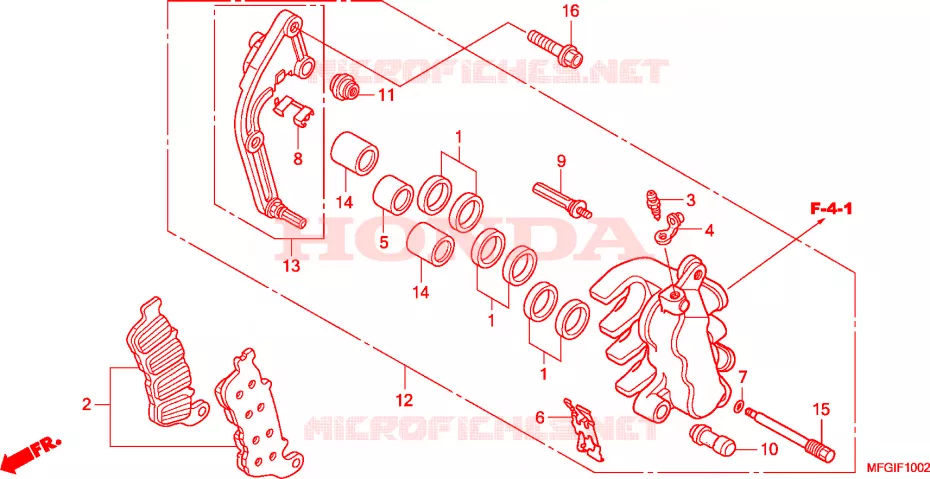 MACHOIRE DE FREIN AVANT G.(CB600FA/FA3) Honda MOTO 600 HORNET 2010  CB600FAA