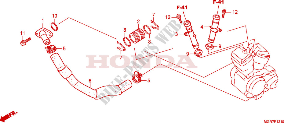 DURITE DE REFROIDISSEMENT pour Honda VT 750 S de 2010
