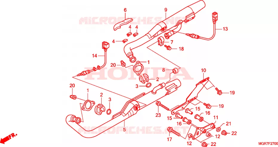 SILENCIEUX D'ECHAPPEMENT Honda MOTO 750 SHADOW 2011  VT750SA