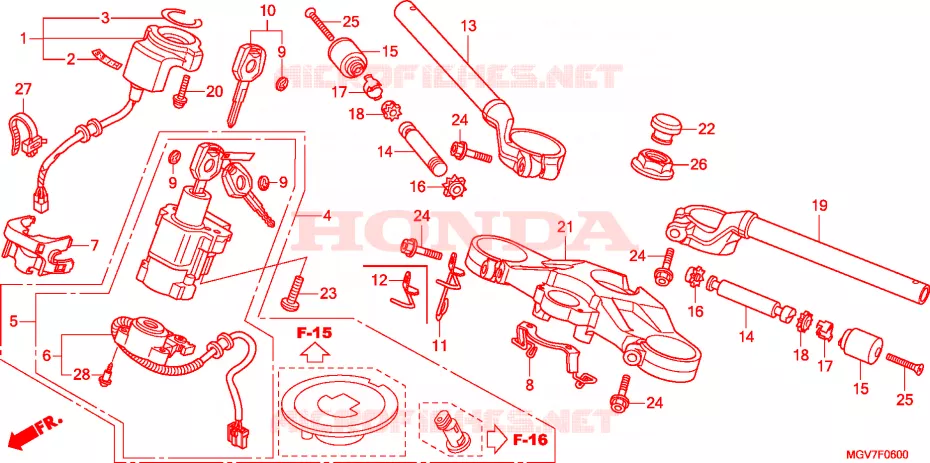 GUIDON - TE DE FOURCHE Honda MOTO 600 CBR 2011  CBR600FB