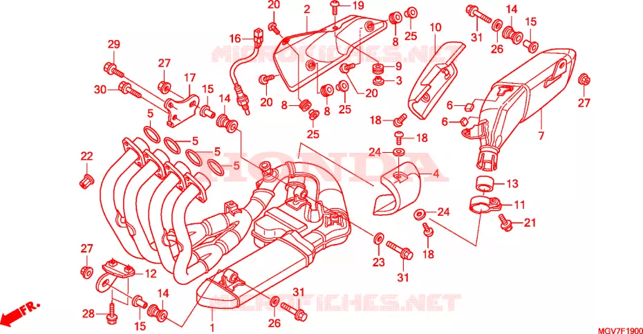SILENCIEUX D'ECHAPPEMENT Honda MOTO 600 CBR 2011  CBR600FAB