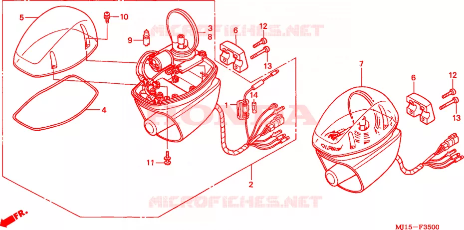 FEU DE PATROUILLE ROTATIF (DK/2DK/MO) Honda MOTO 750 CBX 2001  CBX750P21