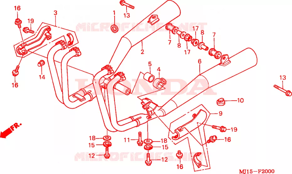SILENCIEUX D'ECHAPPEMENT Honda MOTO 750 CBX 2001  CBX750P21