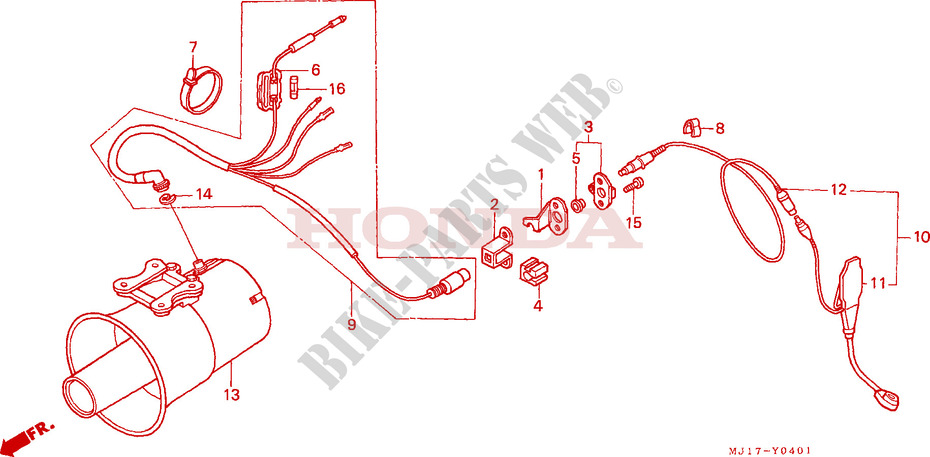 AMPLIFICATEUR/HAUT PARLEUR(2) pour Honda CBX 750 PATROL LIGHT BLUE, KM/H de 1987