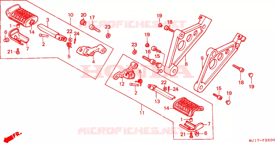 REPOSE PIED Honda MOTO 750 CBX 1987  CBX750PH
