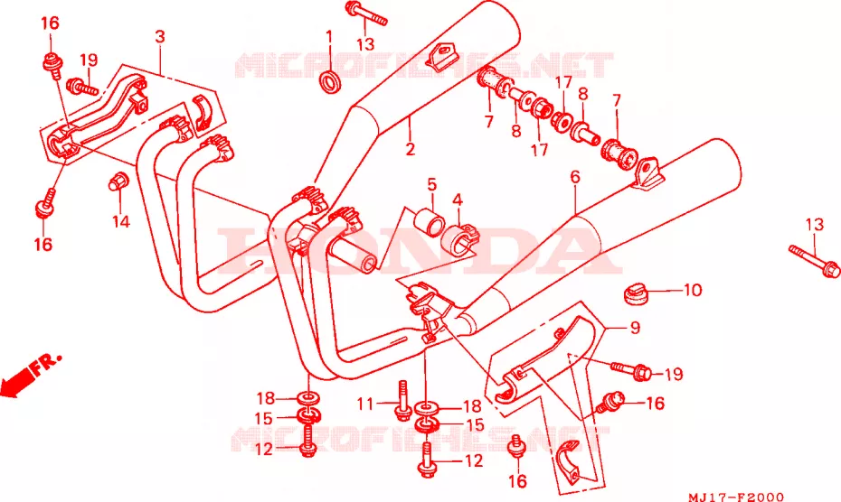 SILENCIEUX D'ECHAPPEMENT Honda MOTO 750 CBX 1987  CBX750PH
