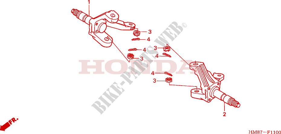 ARBRE DE ROUE  pour Honda TRX 250 FOURTRAX RECON Standard de 2009