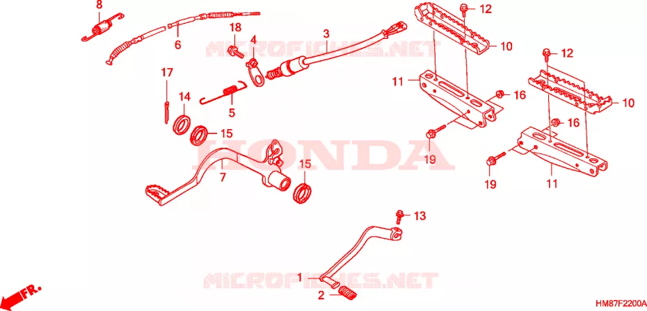 PEDALE - REPOSE PIED Honda ATV 250 FOURTRAX 2006  TRX250TE6