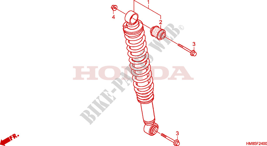 AMORTISSEUR ARRIERE pour Honda TRX 250 FOURTRAX RECON Standard de 2011