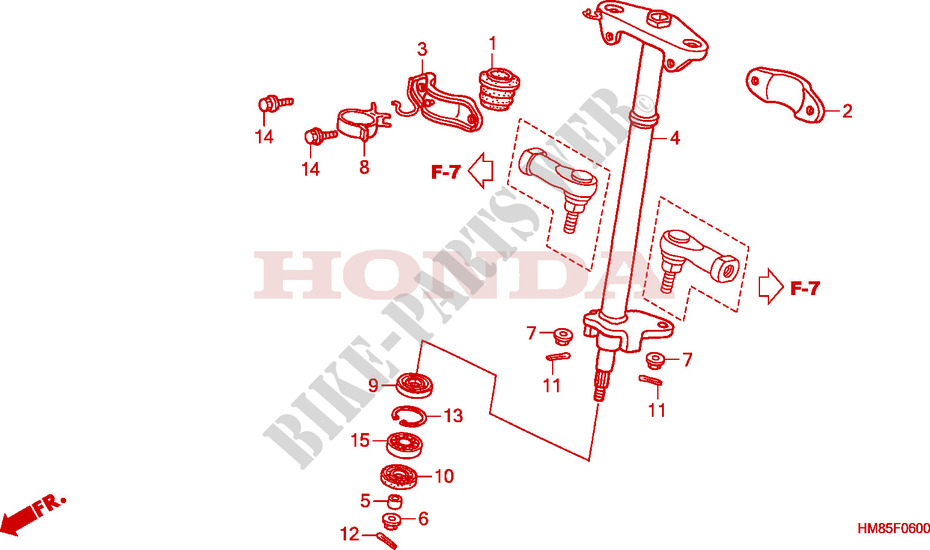 ARBRE DE DIRECTION pour Honda TRX 250 FOURTRAX RECON Standard de 2011