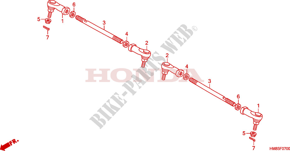 BARRE DE DIRECTION pour Honda TRX 250 FOURTRAX RECON Standard de 2011