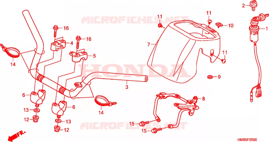 GUIDON Honda ATV 250 FOURTRAX 2010  TRX250TMA