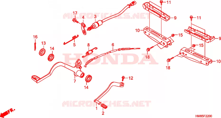 PEDALE - REPOSE PIED Honda ATV 250 FOURTRAX 2011  TRX250TMB