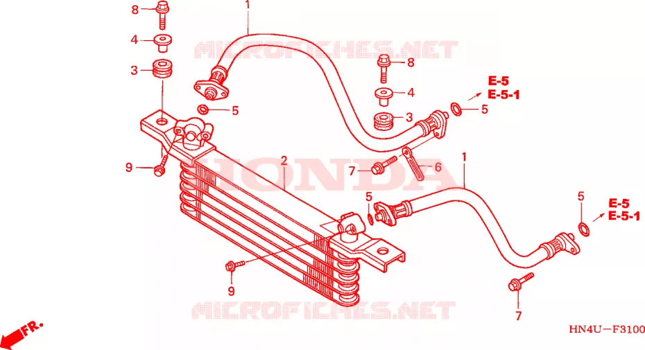 RADIATEUR D'HUILE Honda ATV 350 FOURTRAX 2004  TRX350FM4