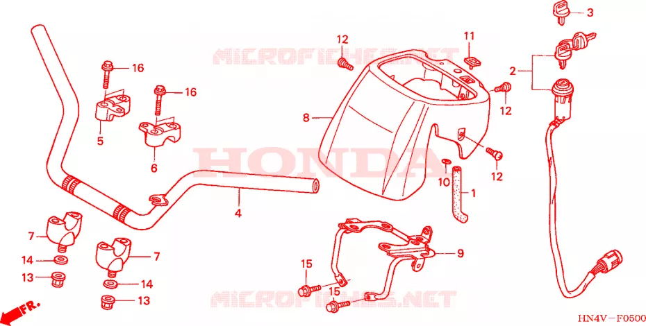 GUIDON Honda ATV 350 FOURTRAX 2006  TRX350TM6